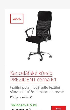 Kancelářské křeslo PREZIDENT černá K1