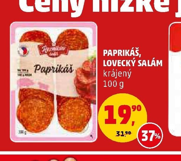 Paprikáš, Lovecký salám krájený 100 g