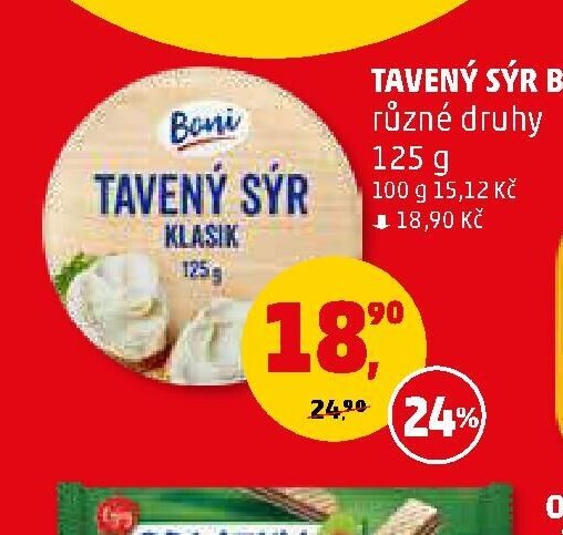 Tavený sýr Boni 125 g