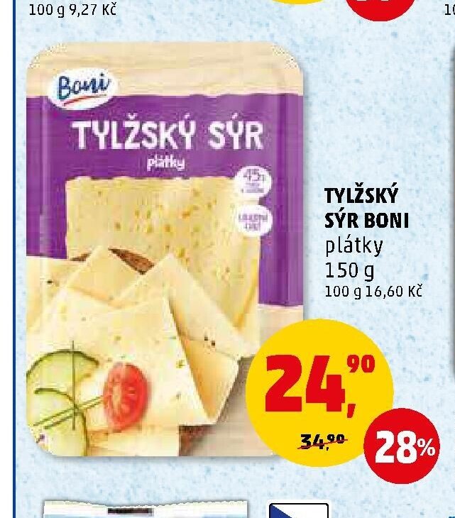 Tylžský sýr Boni plátky
