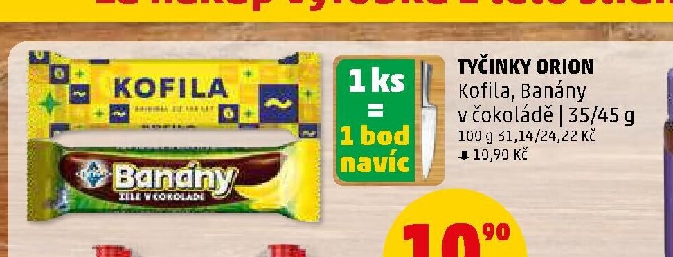 Tyčinky Orion Kofila, Banány v čokoládě