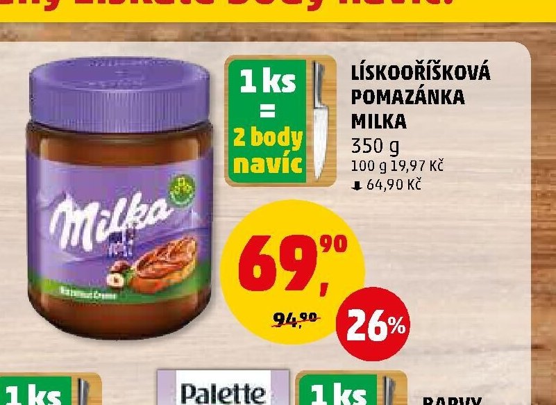 Lískooříšková pomazánka Milka