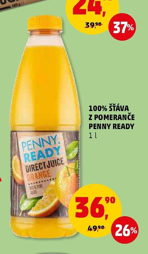 100% šťáva z pomeranče Penny Ready