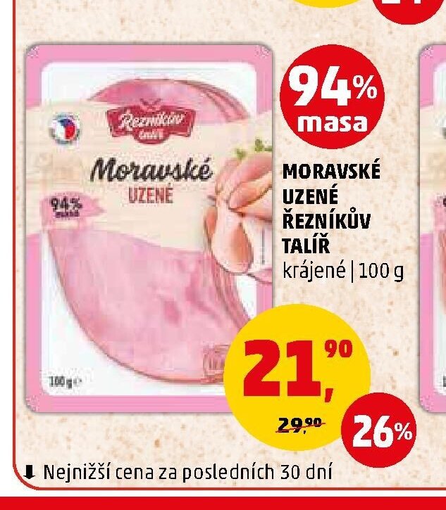 MORAVSKÉ UZENÉ ŘEZNÍKŮV TALÍŘ krájené 100 g
