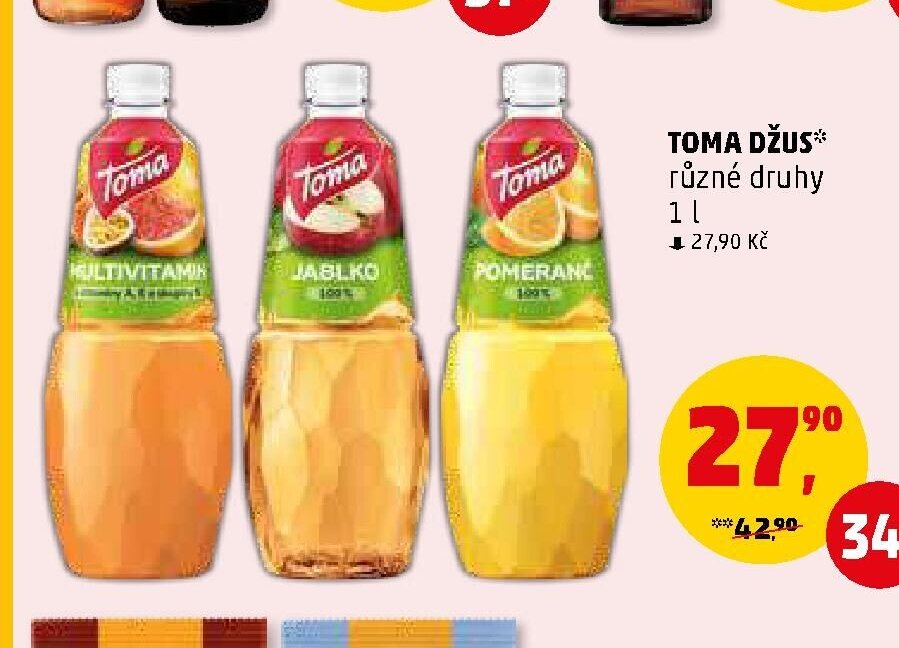 Toma džus různé druhy 1 l