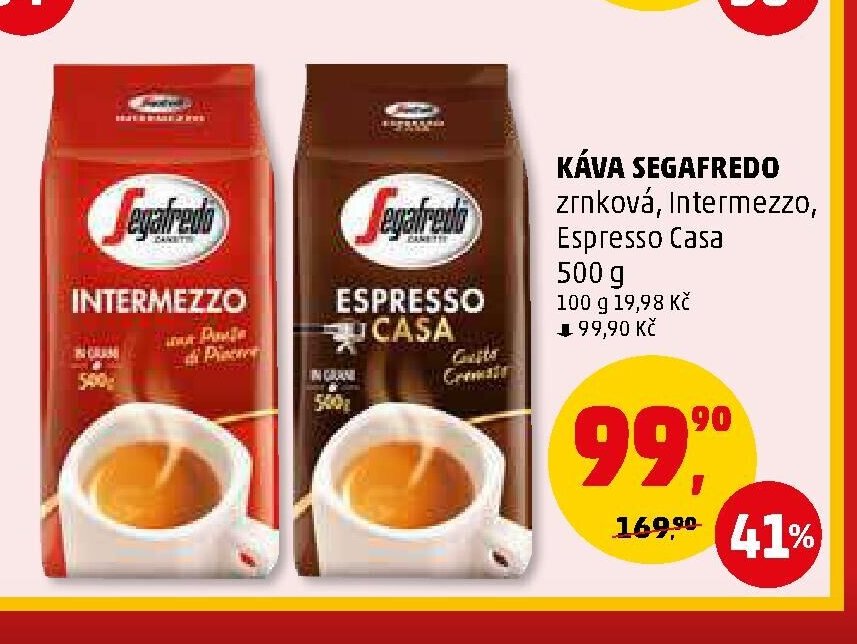 Káva Segafredo zrnková, Intermezzo, Espresso Casa 500 g