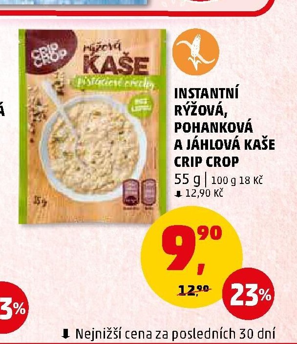 INSTANTNÍ RÝŽOVÁ, POHANKOVÁ A JÁHLOVÁ KAŠE CRIP CROP