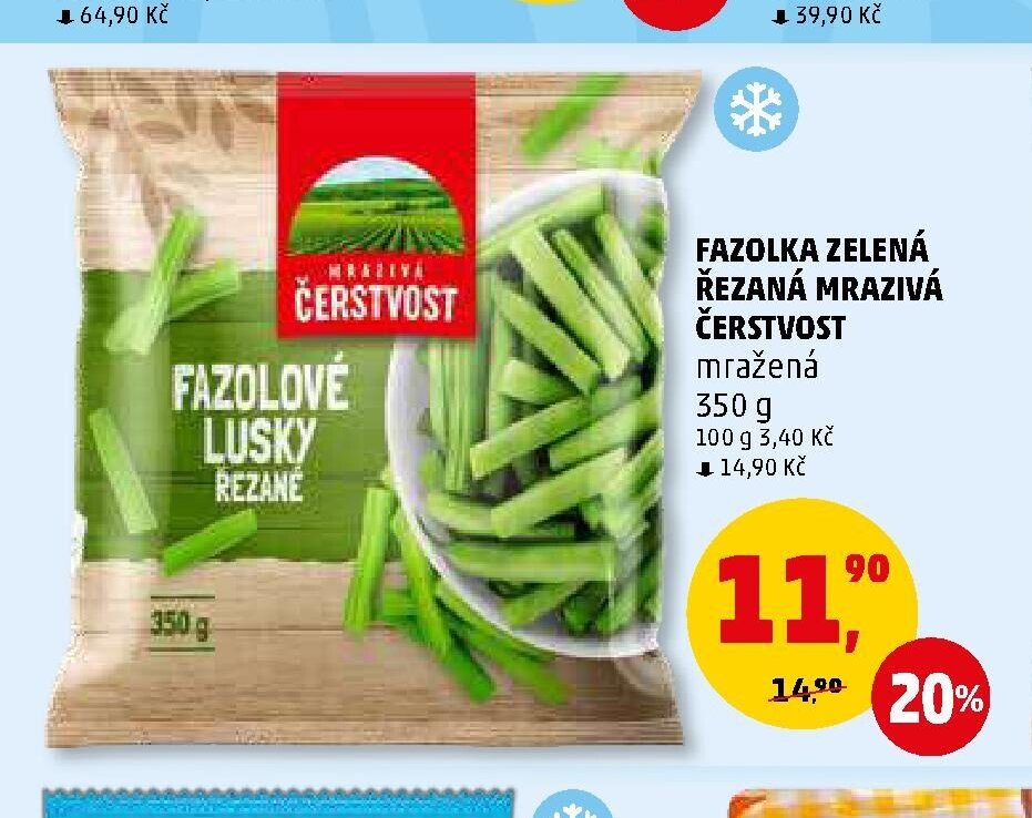 Fazolka zelená řezaná mražená Čerstvost