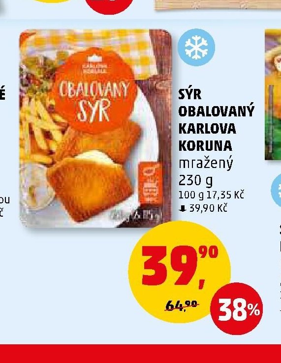 Sýr obalovaný Karlova Koruna mražený