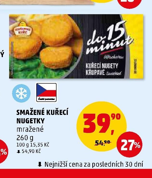 Smažené kuřecí nugetky mražené