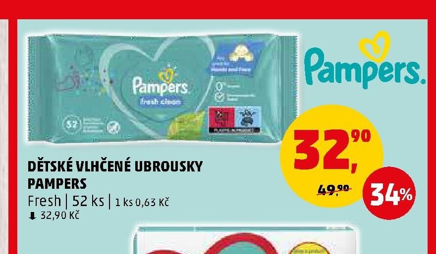 DĚTSKÉ VLHČENÉ UROUSKY PAMPERS