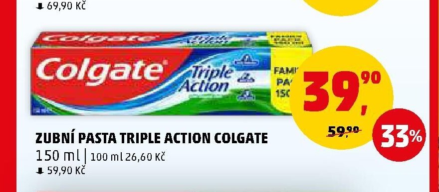 ZUBNÍ PASTA TRIPLE ACTION COLGATE