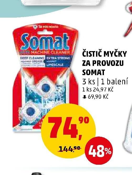 Čistič myčky za provozu Somat