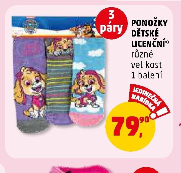 PONOŽKY DĚTSKÉ LICENČNÍ