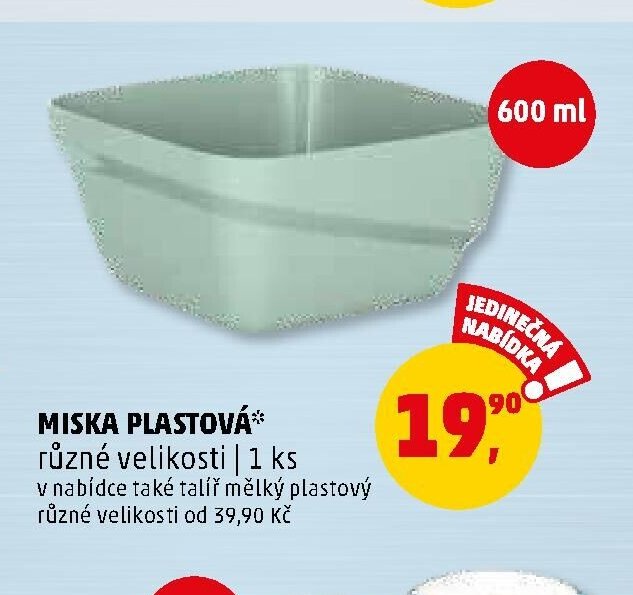 MISKA PLASTOVÁ