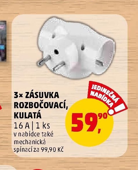 3x ZÁSUVKA ROZBOČOVACÍ, KULATÁ