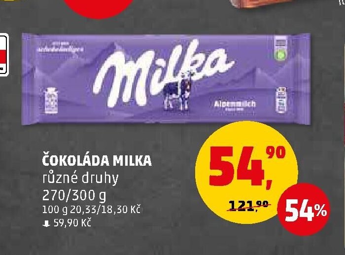 ČOKOLÁDA MILKA různé druhy 270/300 g