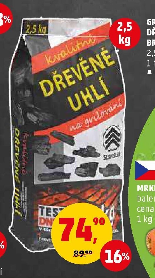 GRILOVACÍ UHLÍ DŘEVĚNÉ NEBO BRIKETY 2,5 kg