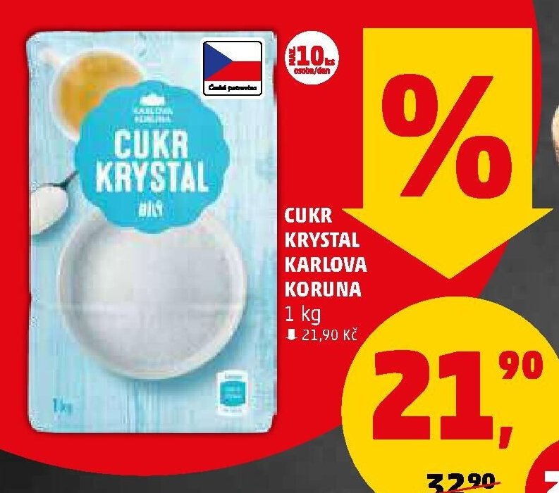 Cukr krystal Karlova Koruna 1 kg