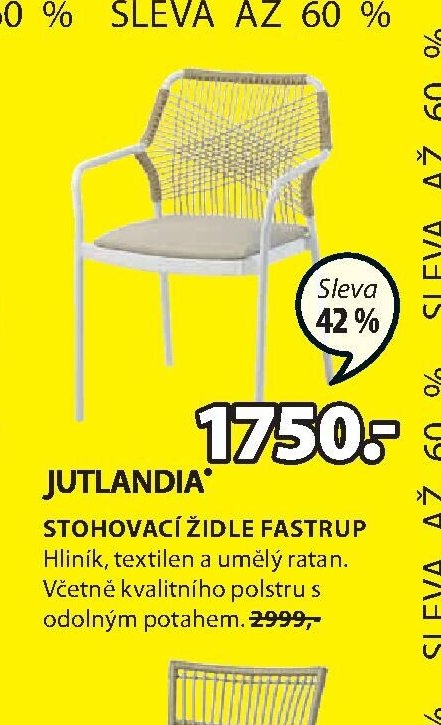 JUTLANDIA STOHOVACÍ ŽIDLE FASTRUP