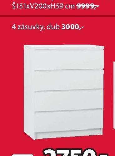 4 zásuvky, dub