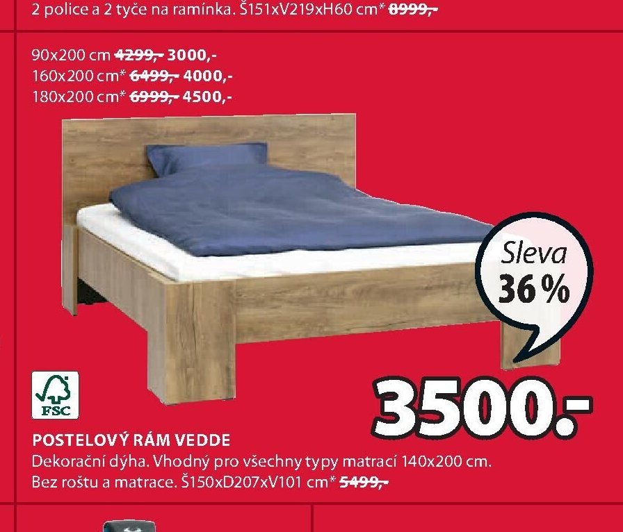 Postelový rám Vedde