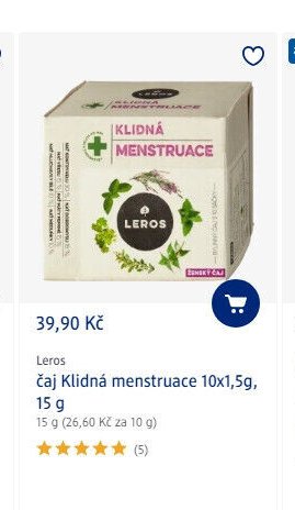 Leros čaj Klidná menstruace 10x1,5g, 15 g