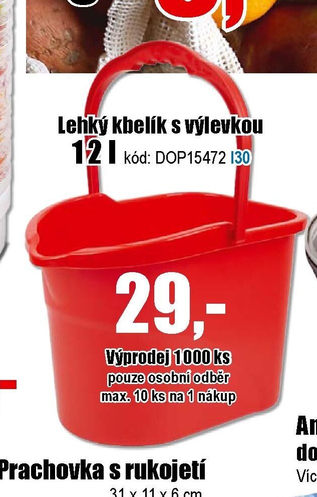 Lehký kbelík s výlevkou 12l