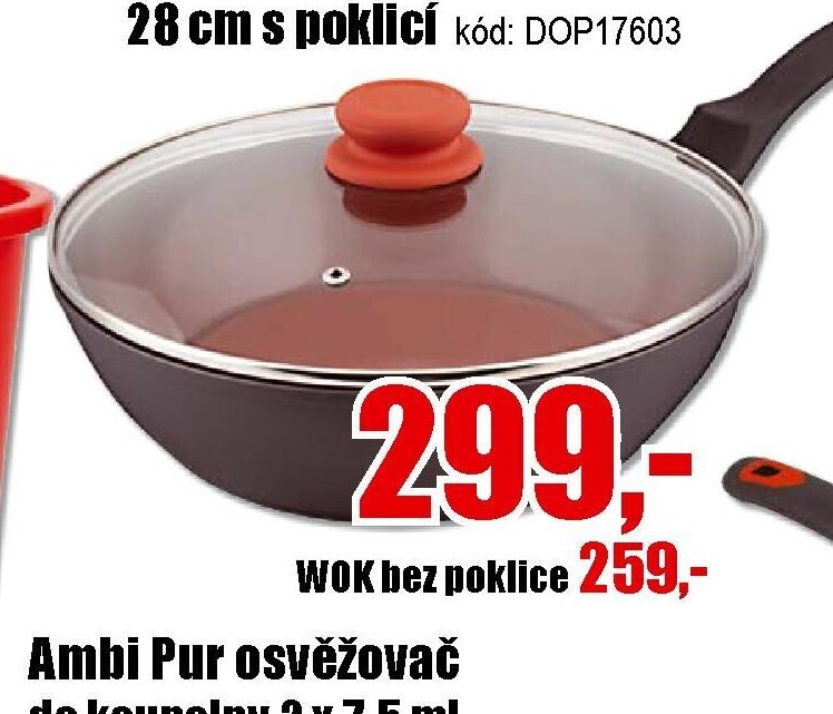 WOK pánev Lamart TERRACOTA 28 cm s poklicí