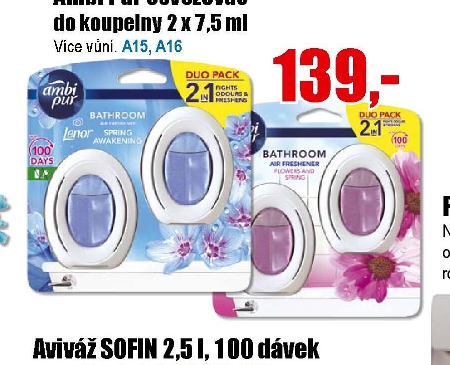 Ambi Pur osvěžovač do koupelny 2 x 7,5 ml