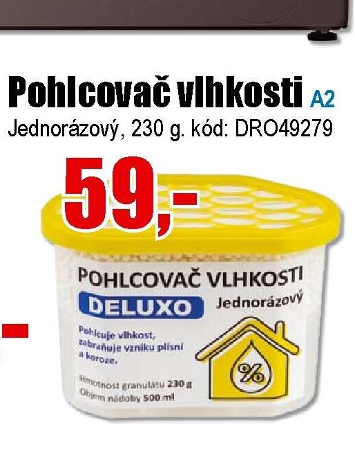 Pohlcovač vlhkosti Deluxo jednorázový 230 g