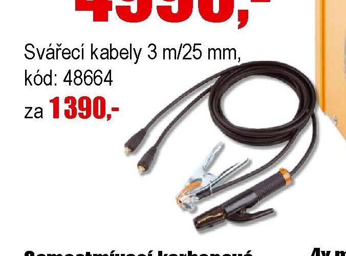 Svářecí kabely 3 m/25 mm