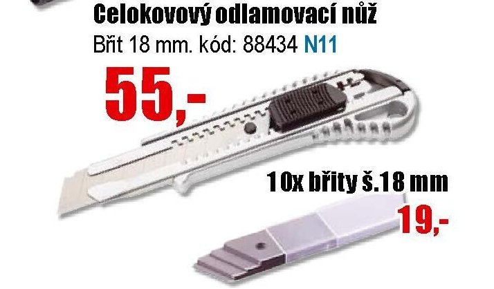 Celokovový odlamovací nůž