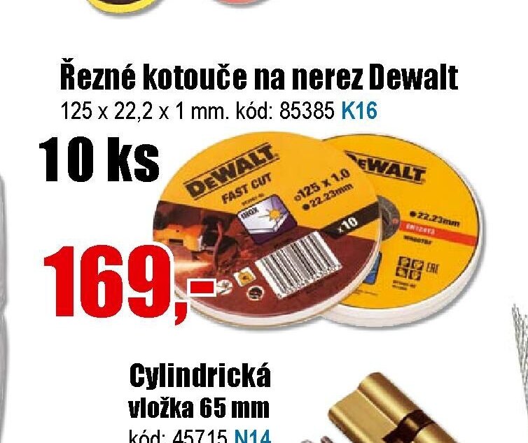 Řezné kotouče na nerez Dewalt