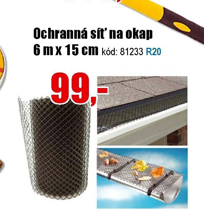 Ochranná síť na okap 6 m x 15 cm