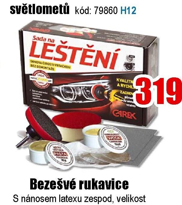 Sada na leštění a ochranu světlometů