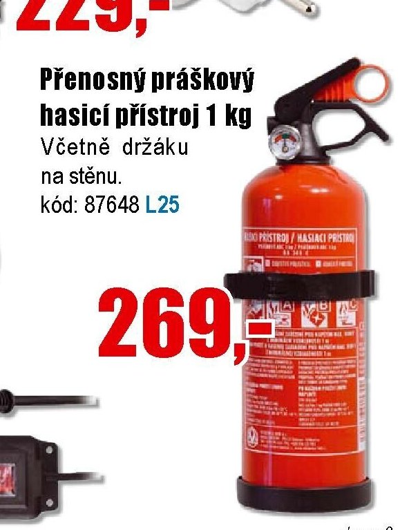 Přenosný práškový hasicí přístroj 1 kg