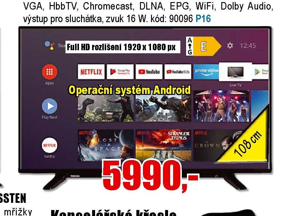 FullHD Smart televize TOSHIBA 43LA2063DG