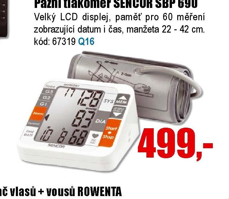 Pažní tlakoměr SENCOR SBP 690
