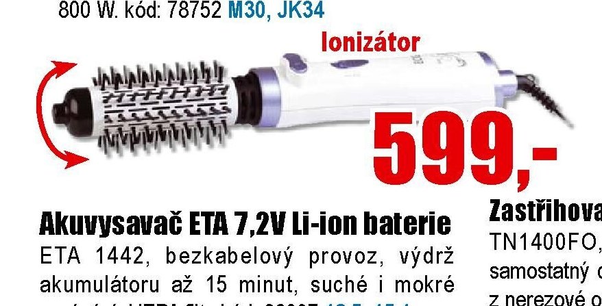 Rotační kulmofén ECG HK 130 Ionic