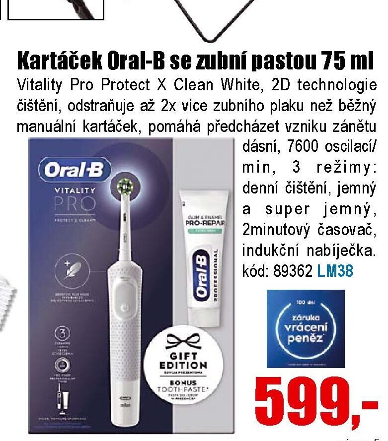 Kartáček Oral-B se zubní pastou 75 ml