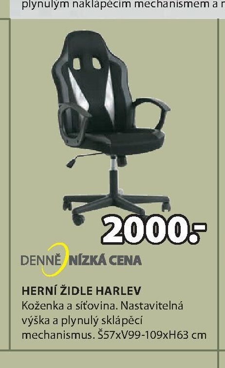 HERNÍ ŽIDLE HARLEV