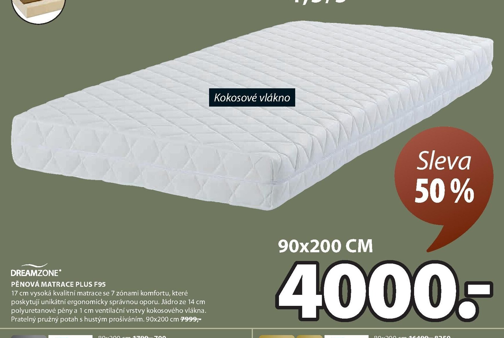DREAMZONE PĚNOVÁ MATRACE PLUS F95