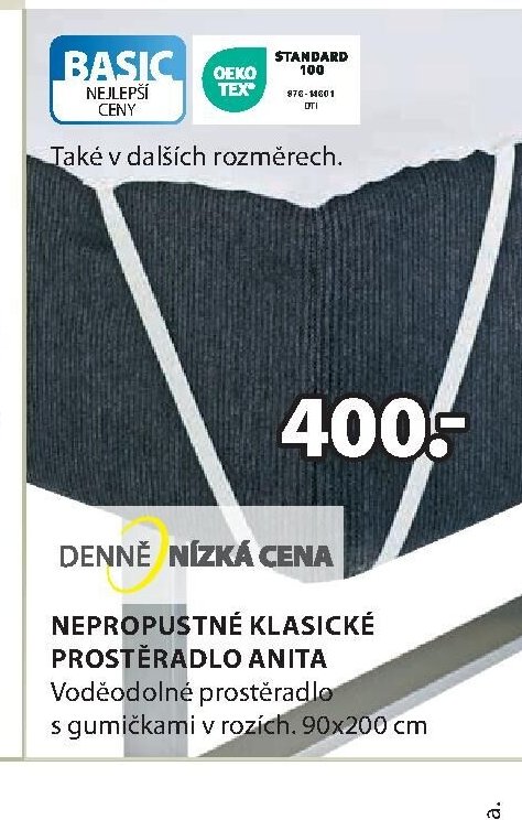 Nepropustné klasické prostěradlo ANITA