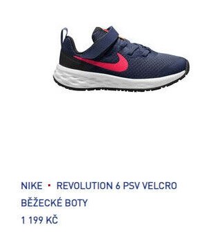 NIKE • REVOLUTION 6 PSV VELCRO BĚŽECKÉ BOTY