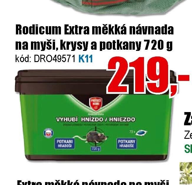 Rodicum Extra měkká návnada na myši, krysy a potkany 720 g