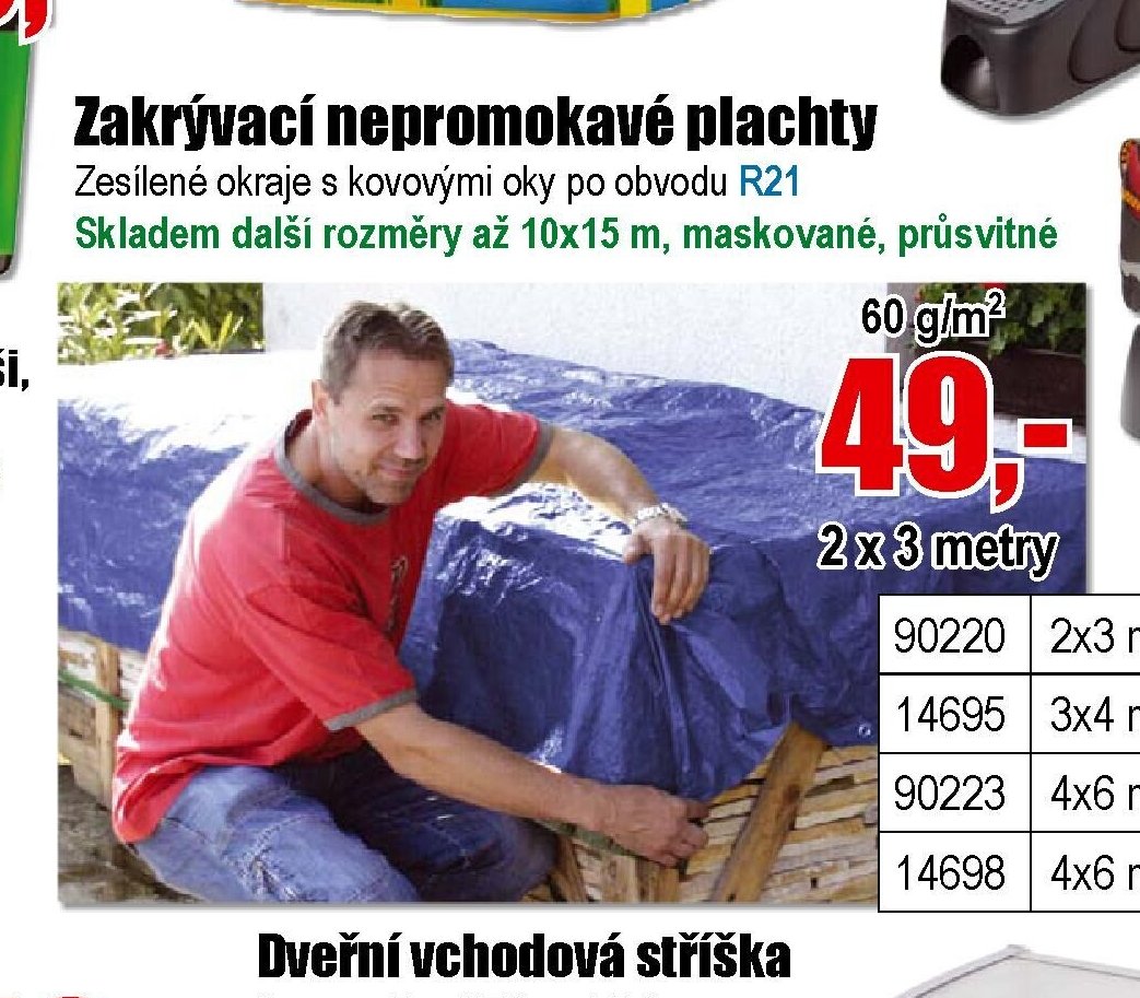 Zakrývací nepromokavé plachty