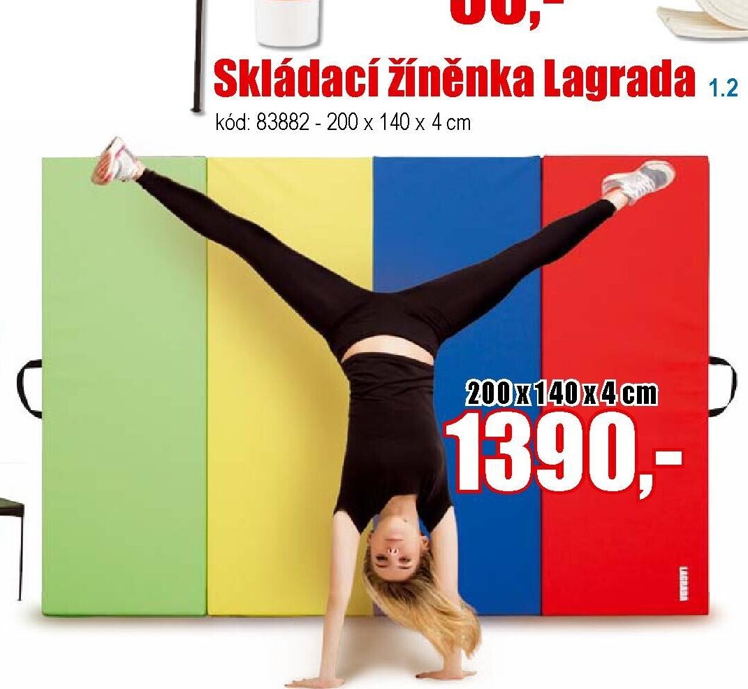 Skládací žíněnka Lagrada 200 x 140 x 4 cm