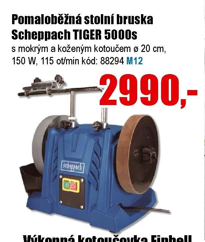 Pomaloběžná stolní bruska Scheppach TIGER 5000s