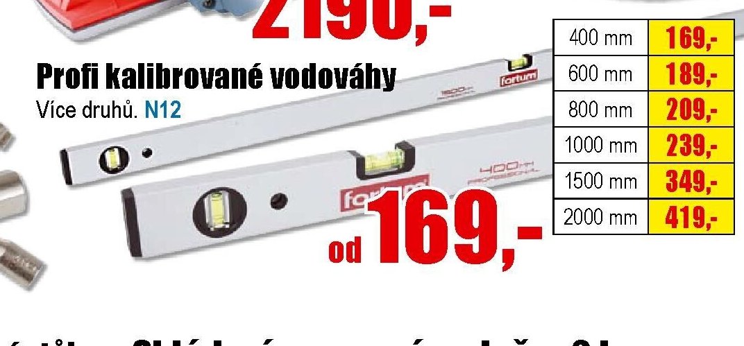 Profi kalibrované vodováhy